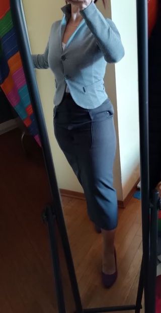 Giacca vintage y2k grigio chiaro, tg. S