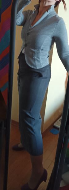 Giacca vintage y2k grigio chiaro, tg. S