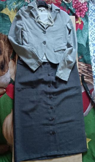 Giacca vintage y2k grigio chiaro, tg. S