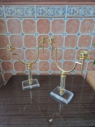 Candelabros metraquilato dorados