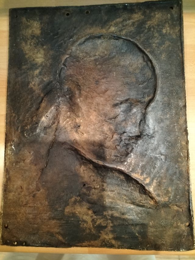 Ventennio Piastra in bronzo Duce