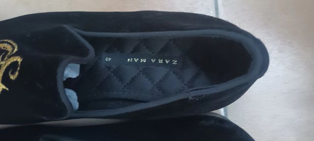 Sapato Zara black velvet como novo-40