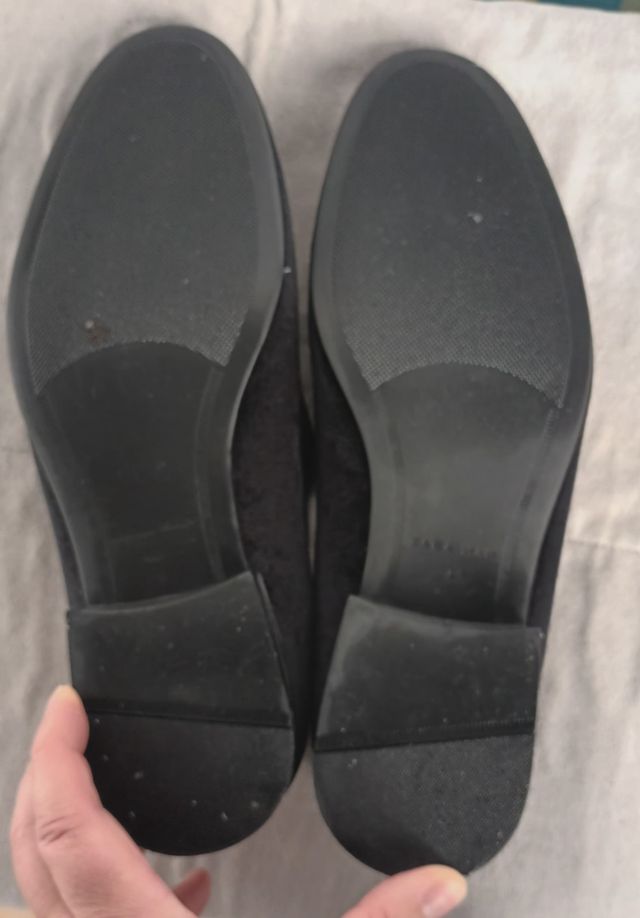 Sapato Zara black velvet como novo-40