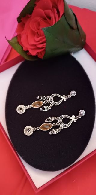 Orecchini vintage, pendente chandelier etnico