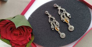 Orecchini vintage, pendente chandelier etnico