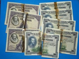 Lote 8 Billetes 100 Pesetas 1.925 y 1.928