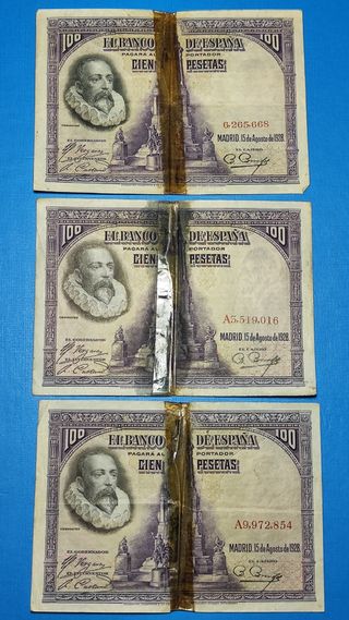 Lote 8 Billetes 100 Pesetas 1.925 y 1.928