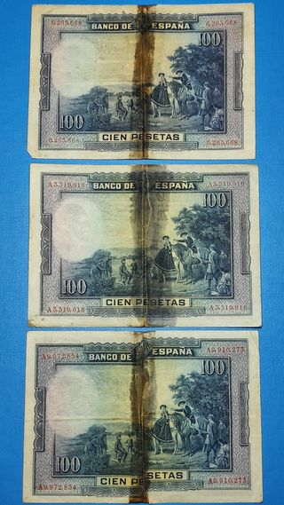 Lote 8 Billetes 100 Pesetas 1.925 y 1.928
