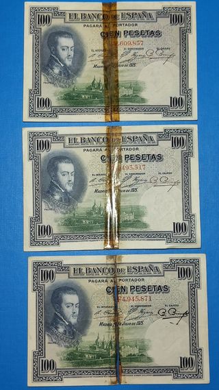 Lote 8 Billetes 100 Pesetas 1.925 y 1.928