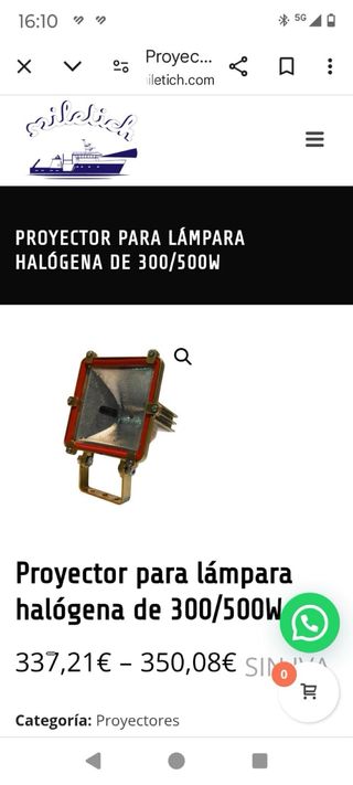 Foco de barco. Proyector Mateo miletich