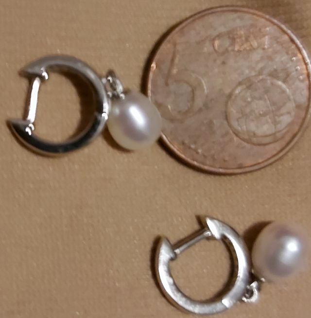 Pendientes plata LOTUS, Perla niñas