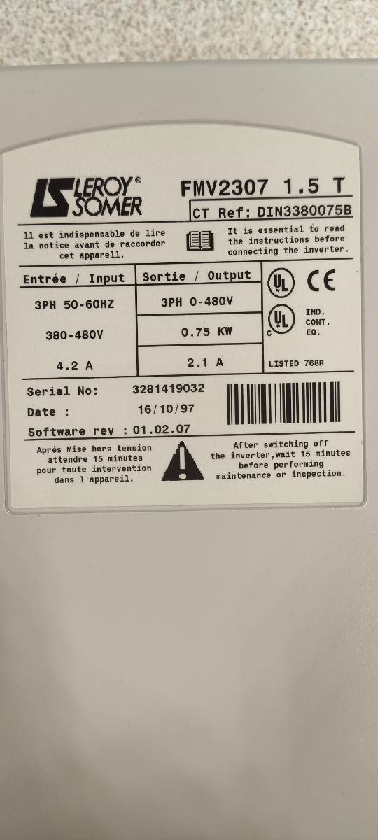 Variador velocidad Leroy Sommer