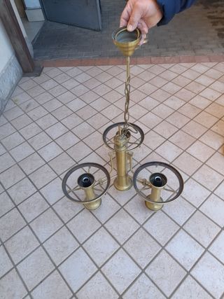 Lampadario ottone vintage 
