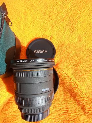 Objetivo SIGMA-filtro UV, parasol, tapas, estuche