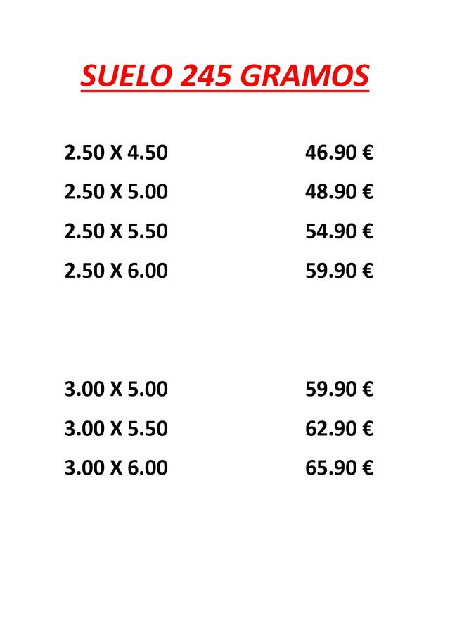 SUELO 2.50 X 6.00 245 GRAMOS (Via Mondo)