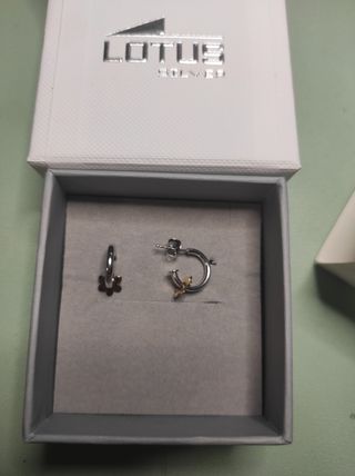 Pendientes Lotus flores plata de ley 925 