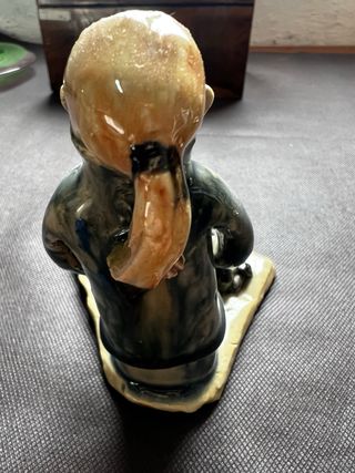 FIGURA NIÑA CON PERRO BARRO VIDRIADO