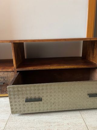 Mueble TV rústico madera maciza