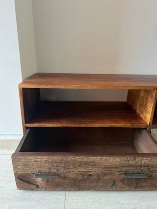 Mueble TV rústico madera maciza
