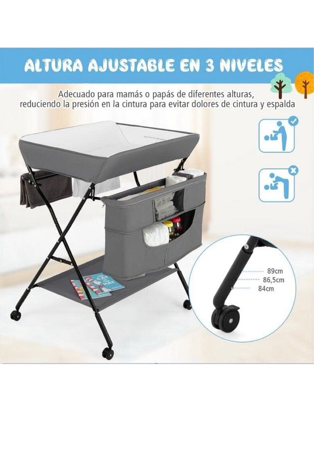 Cambiador plegable cuna de bebe