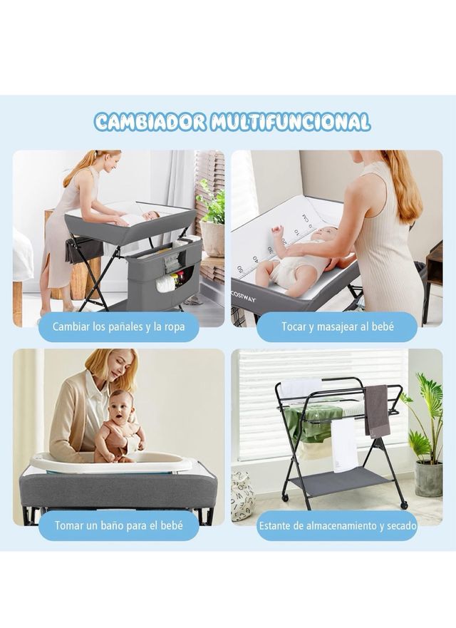 Cambiador plegable cuna de bebe
