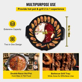 Set di Pentola Calda Piastra per Grill Barbecue P