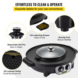 Set di Pentola Calda Piastra per Grill Barbecue P