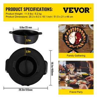 Set di Pentola Calda Piastra per Grill Barbecue P