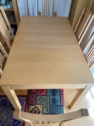 SET Mesa extensible comedor y 6 sillas