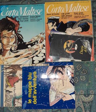 2 Riviste fumetti vintage Corto Maltese con gadget