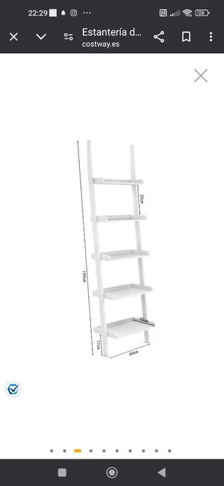 Estantería blanca en escalera nuevo