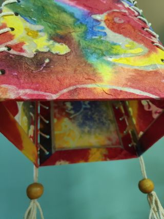 Lámpara papel artesanal