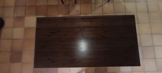 Mesa de comedor de madera maciza, robusta y elegan