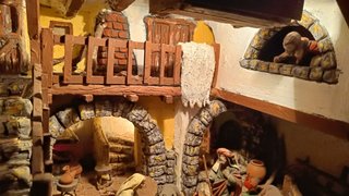 Belen y figuras artesanal con luz