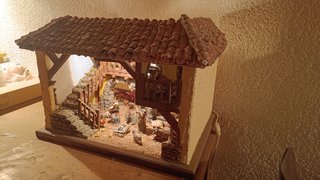 Belen y figuras artesanal con luz
