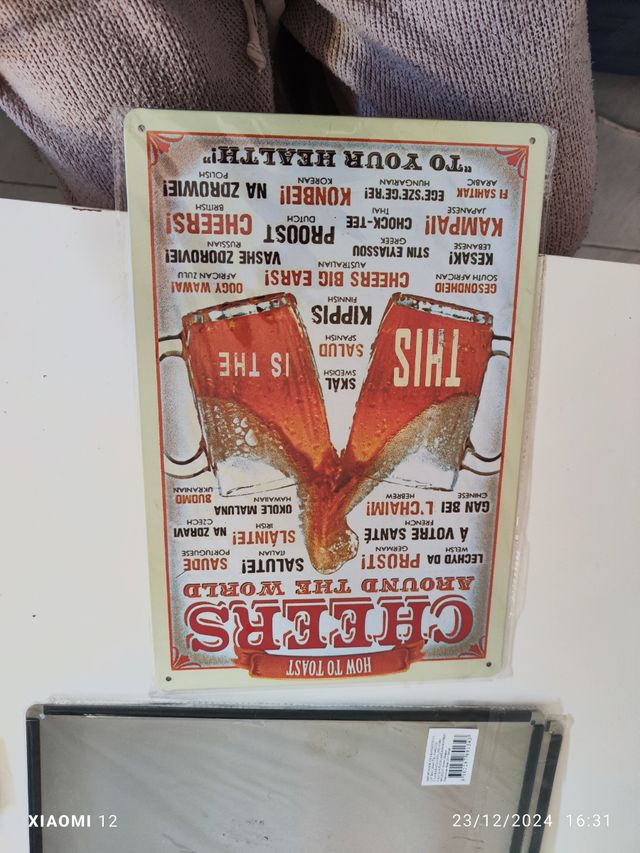 cartel metálico cervezas