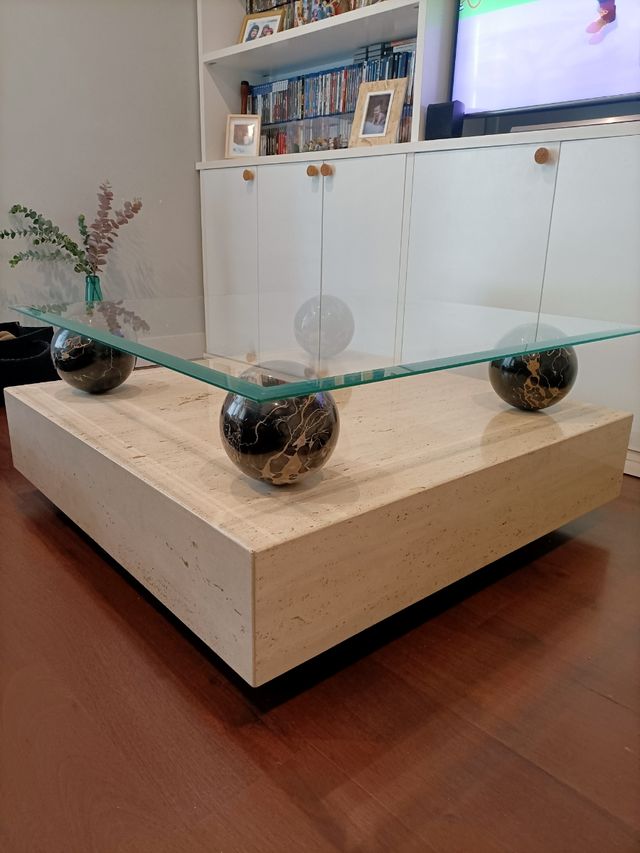 Mesa centro travertino