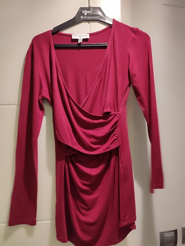 Camiseta rojo burdeos premama