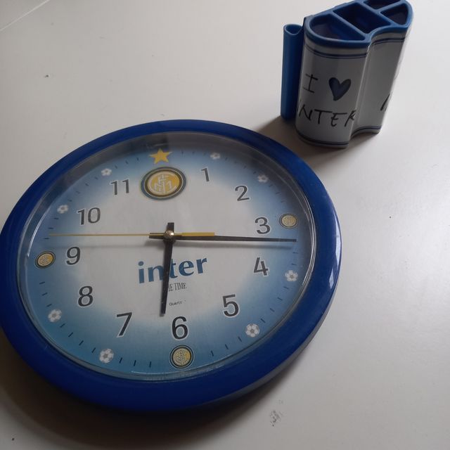 Orologio e portapenne inter