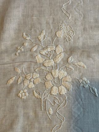 Antica tovaglia in misto lino x12