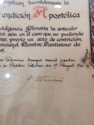 Bendición Apostolica  Pablo VI