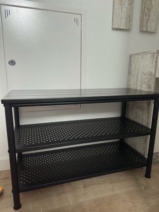 PINNIG Banco zapatero negro 79x35x52 cm