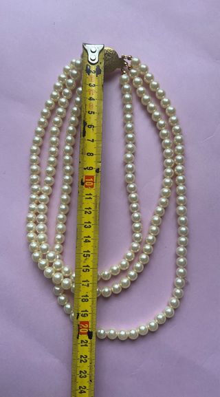 Collar de perlas cierre dorado