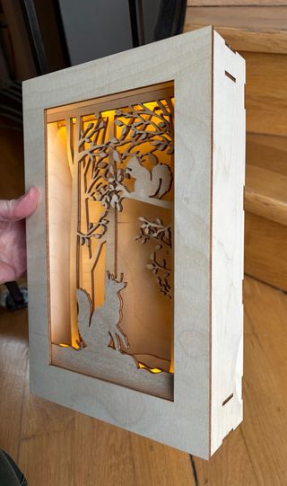 Quadro 3D legno artigianale con led