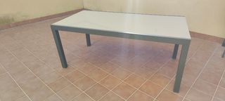 Mesa terraza extensible con 6 sillas 