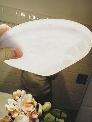 Plafoniera vetro bianco satinato sfumato