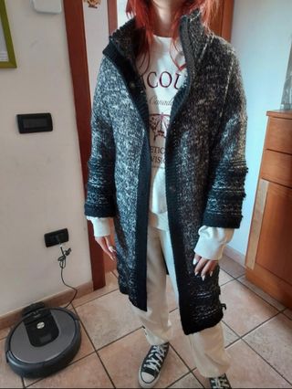 Cappotto mohair grigio mélange