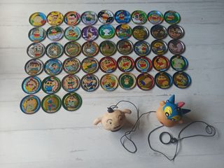 48 tazos sin-chan + 2 cabezas sin-chan