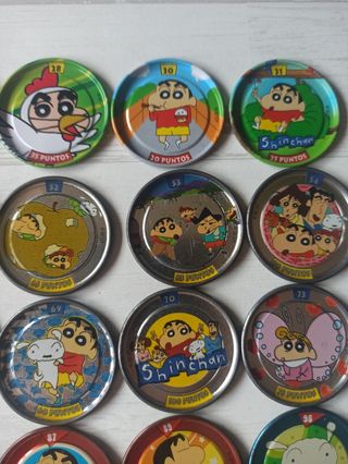 48 tazos sin-chan + 2 cabezas sin-chan