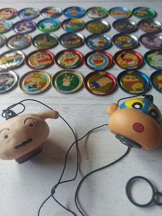 48 tazos sin-chan + 2 cabezas sin-chan